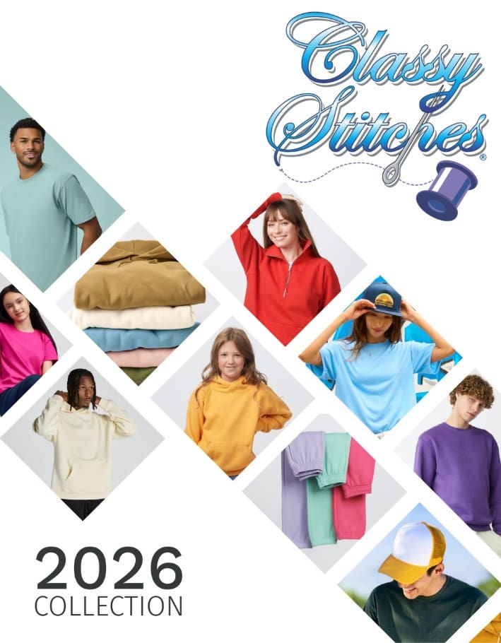 Classy Stitches 2026 apparel collection collage